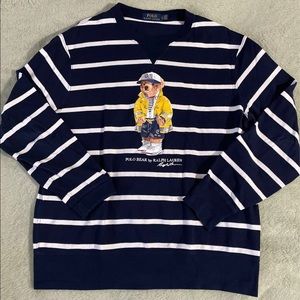 Polo Ralph Lauren striped polo bear sweatshirt